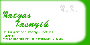 matyas kasnyik business card