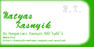 matyas kasnyik business card